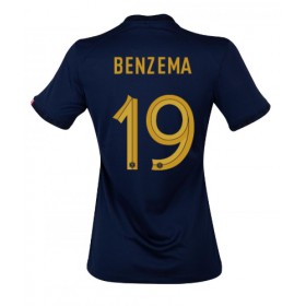 Fotbalové dres Francie Karim Benzema 19 Dámské Domácí Mistrovství Světa 2022 Krátký Rukáv